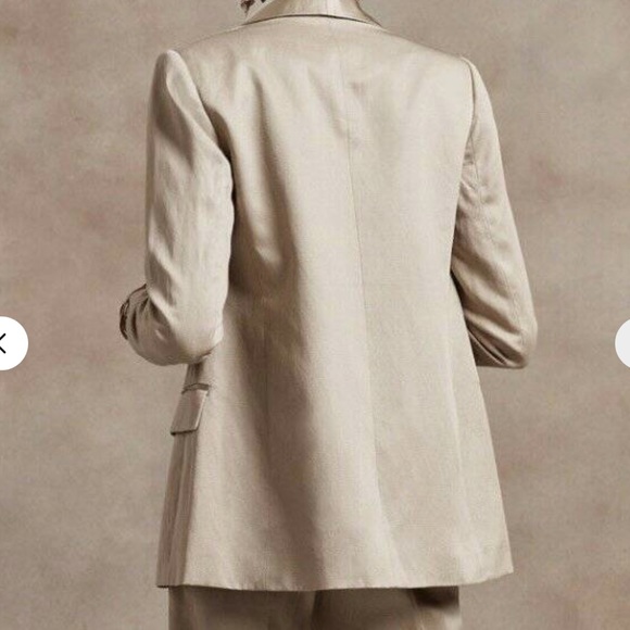 NWT BANANA REPUBLIC MAVERICK TAN TUXEDO BLAZER JACKET Size 14 TALL - Picture 5 of 14